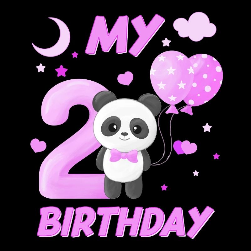 Zweiter Kinder Geburtstag Mädchen Panda Geschenk