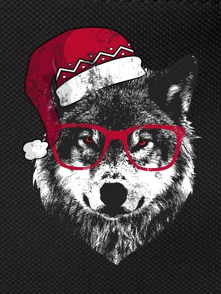 Grumpy Christmas Wolf
