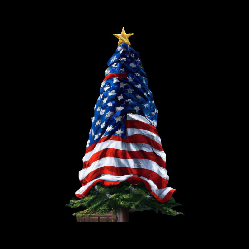 American Christmas Christmas Tree with US
