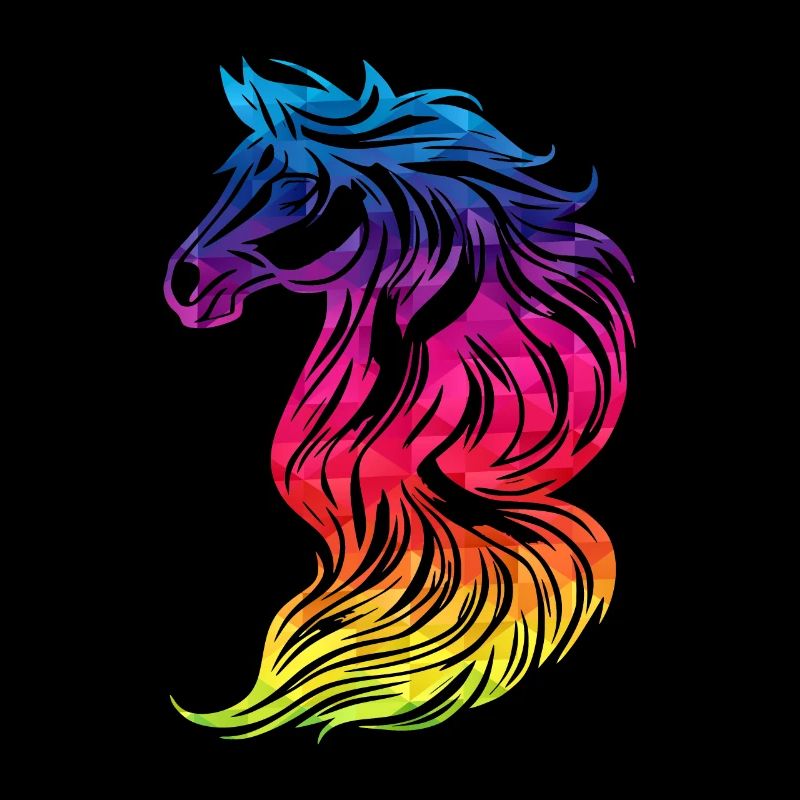 Kunstvolles Einhorn in Regenbogenfarben