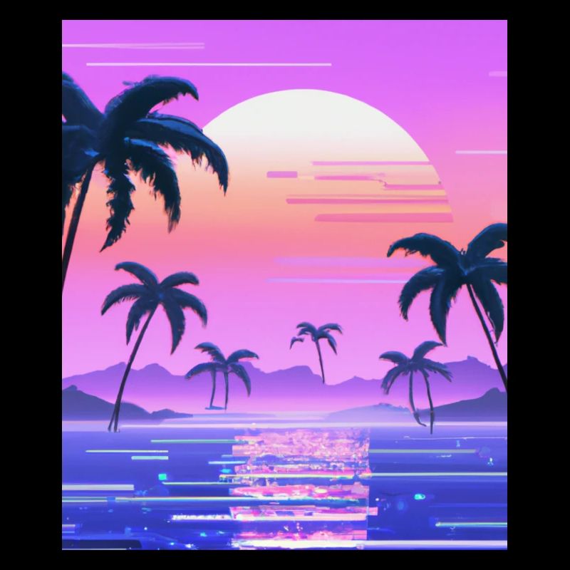 Vaporwave Sun Synthwave Sunset Palms