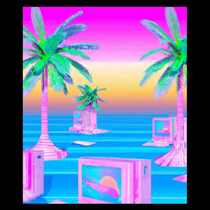 Synthwave Sun Hawaii Vaporwave Aesthetic