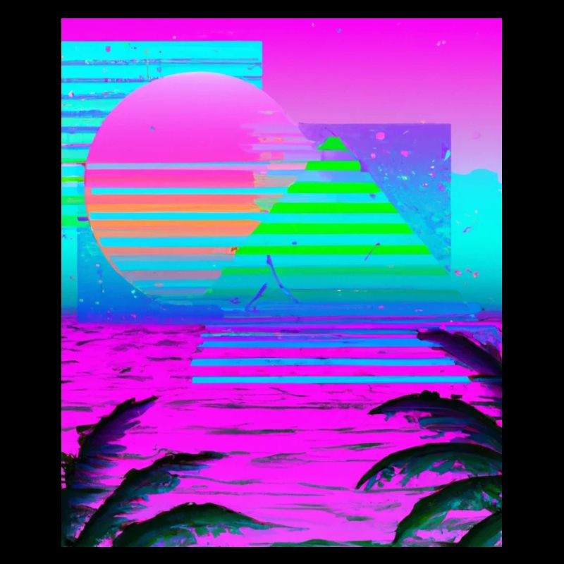 Synthwave Sun Hawaii Vaporwave Aesthetic