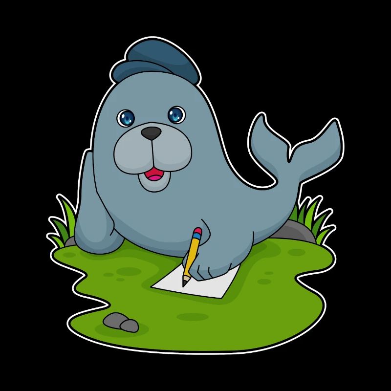 Seehund Bleistift Papier