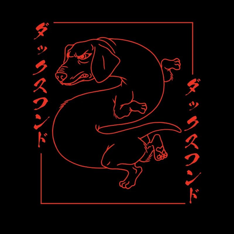 Japanischer Dackel Drache Dog Fun Dackel