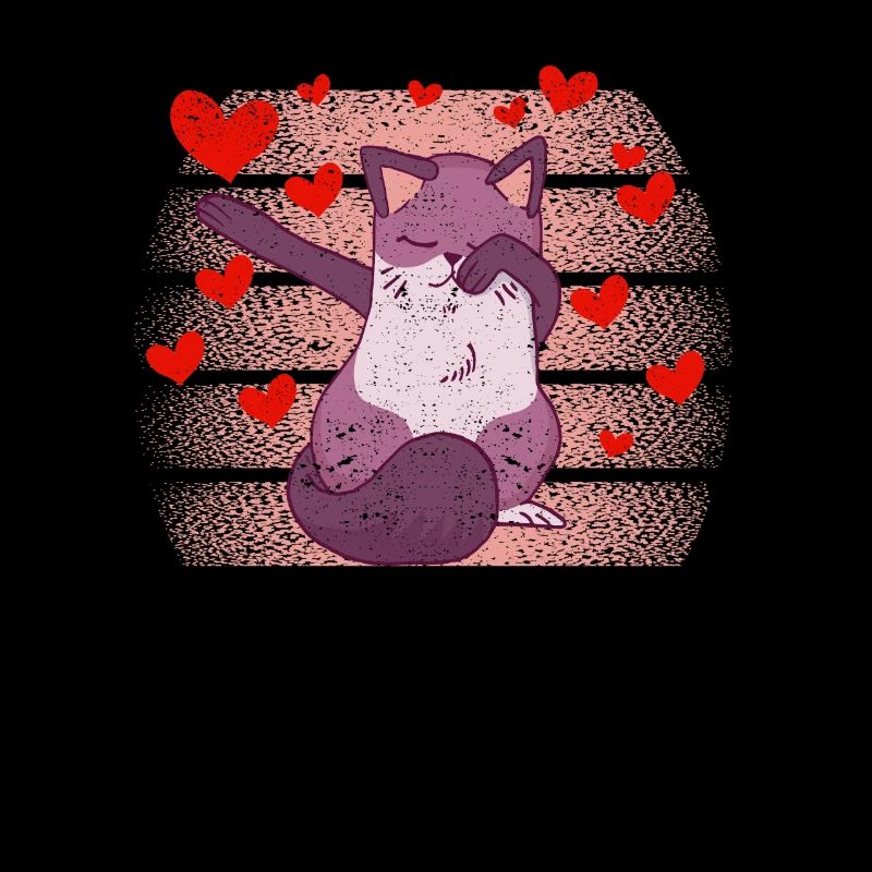 Drôle de drôle de cœur de chat chaton de Saint-Valentin