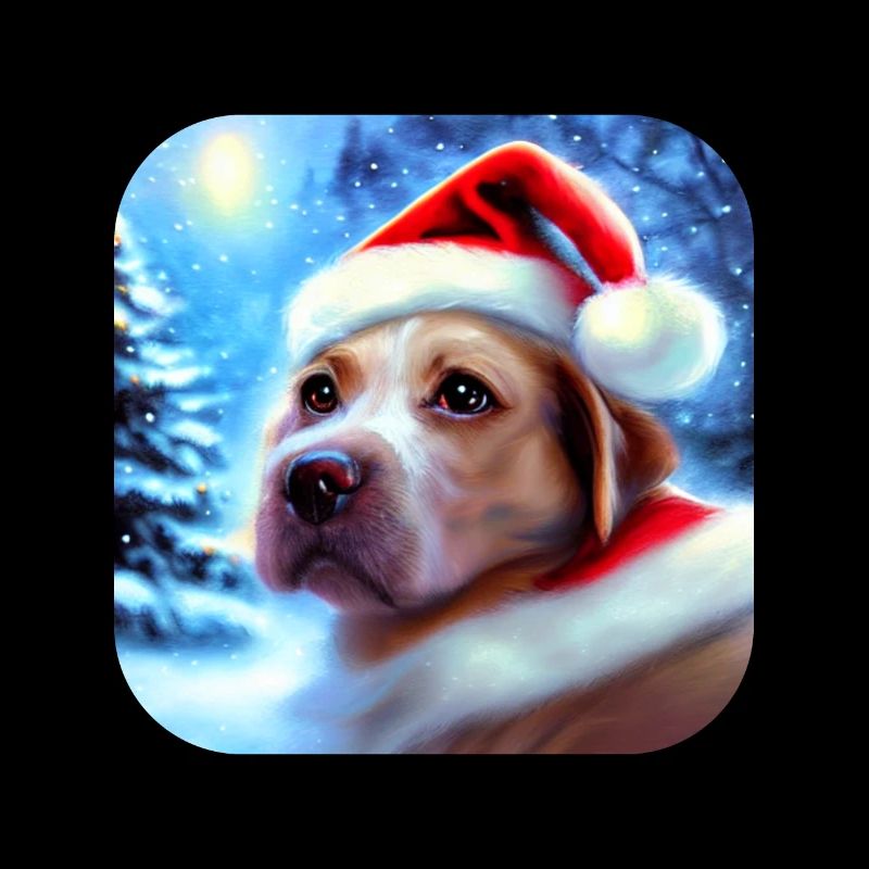 Chiot chien motif de Noël