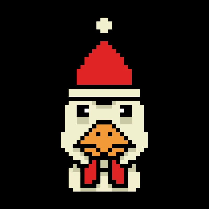 Chicken pixelated Christmas - Funny chicken