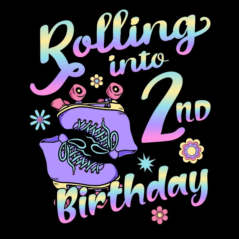 Rolling Into 2nd Birthday Quad Skater Roller Skates