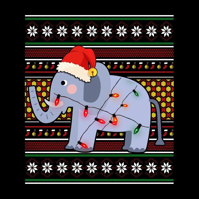 Moche pull de Noël Tshirt éléphant de Noël