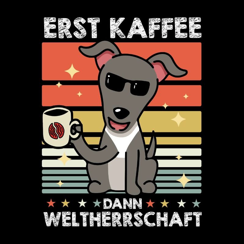 Greyhound Windhund Sonnenbrille Kaffee