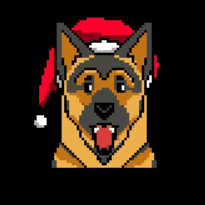 German Shepherd Pixelated Christmas Funny