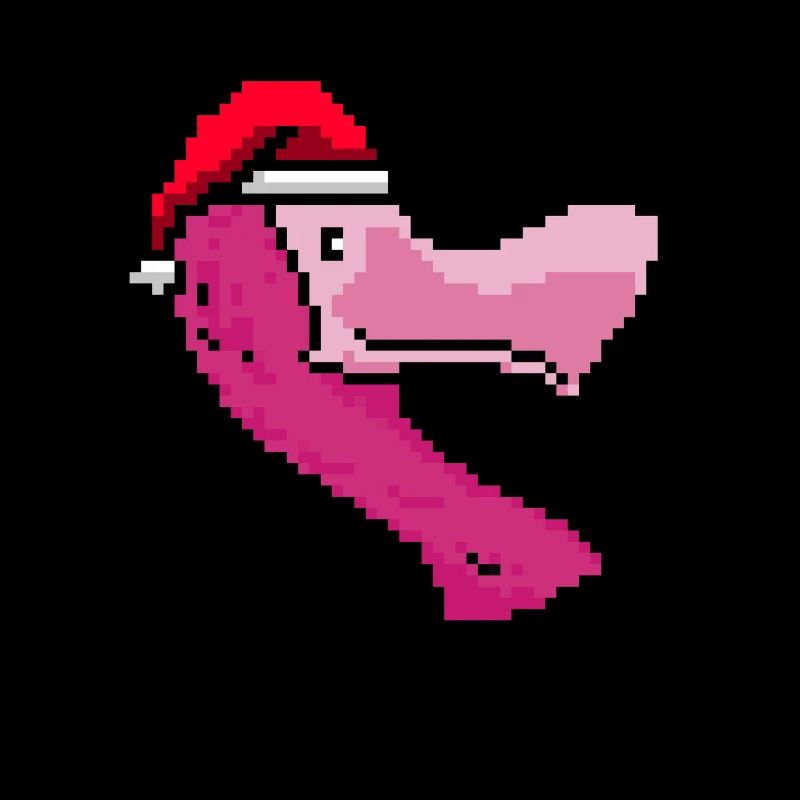 Flamingo Pixelated Christmas - Lustige