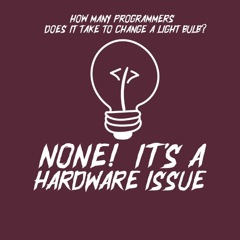 Funny Programmers Light Bulb Hardware Statement