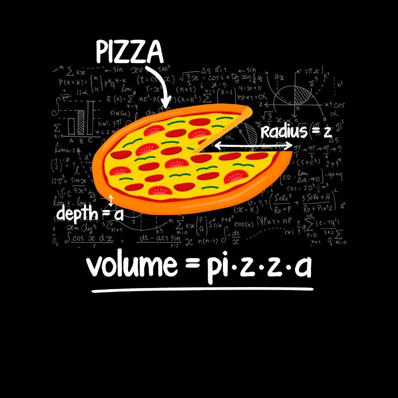 Funny Pizza Math Lovers Fast Food Volume Formula