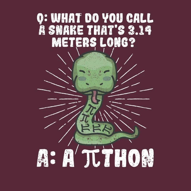 Python Schlange Pithon Pi Tag Symbol lustig Mathe