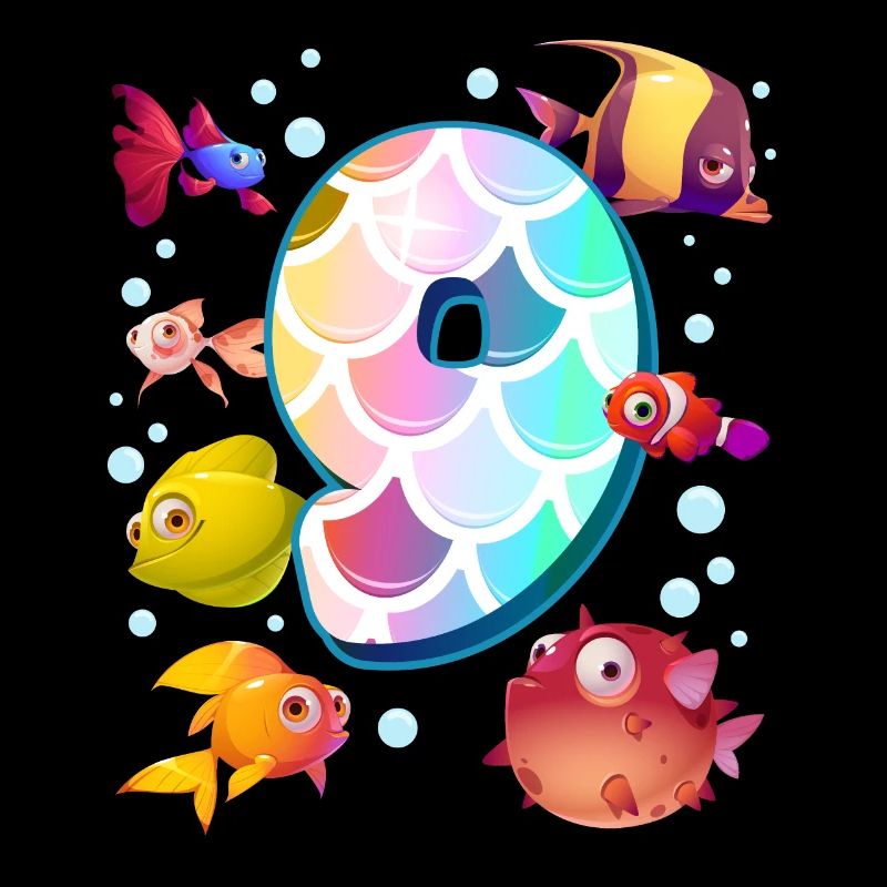 9e anniversaire | Rainbow Fish Anniversaire |