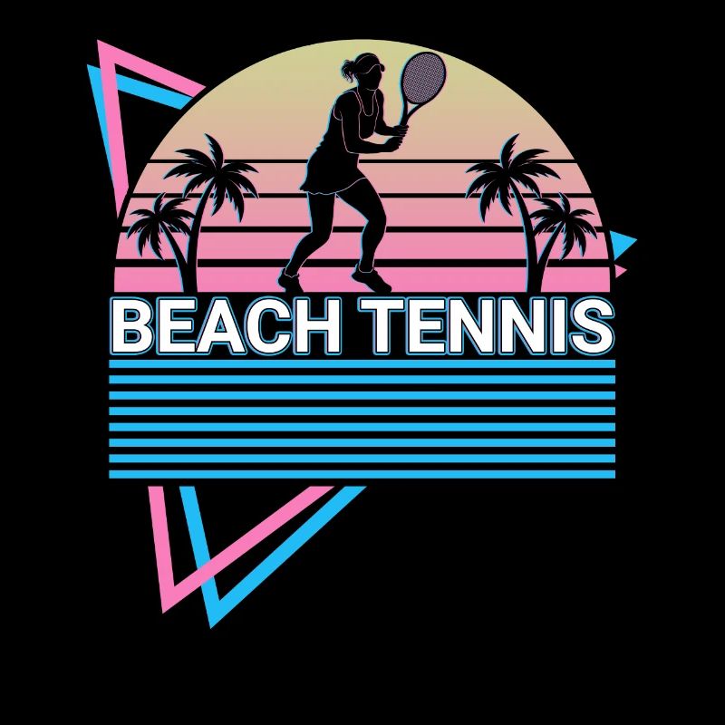 Beach Tennis Player Retro
