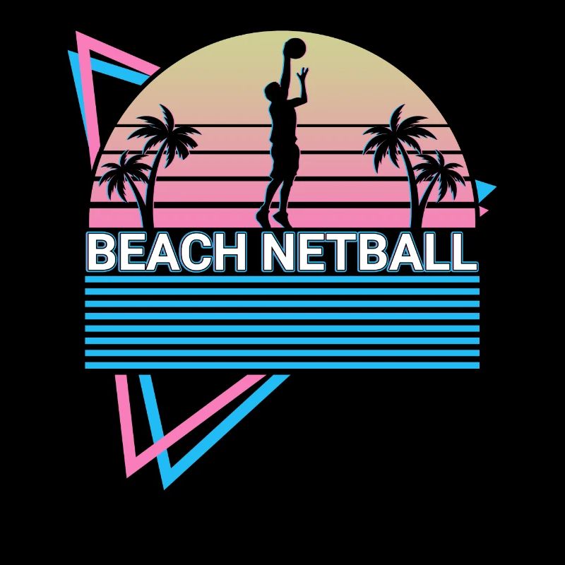 Beach Netball Player Retro