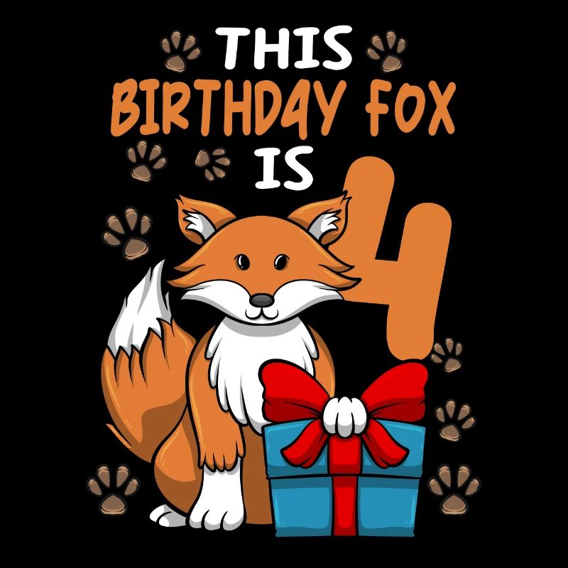 Fuchs Geburtstag 4. Geburtstag Party Mädchen Tierliebhaber