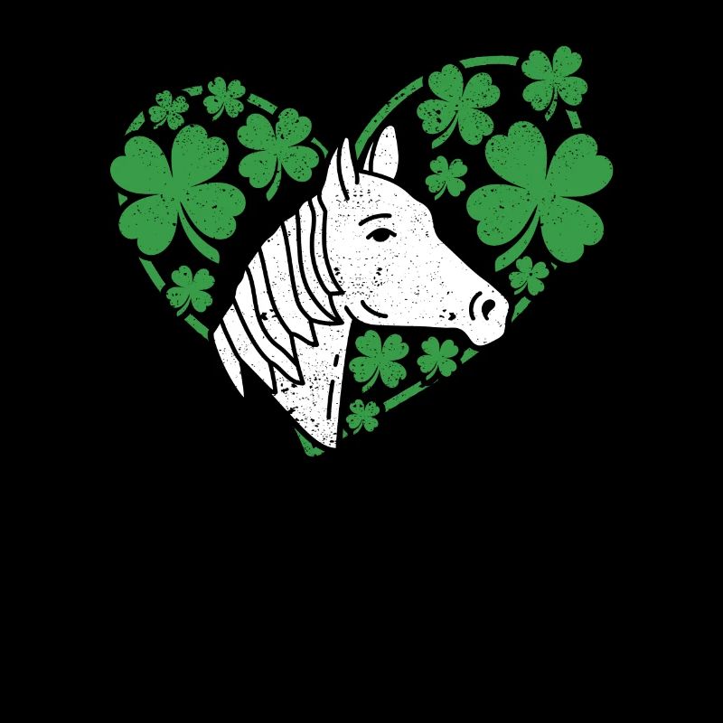 Kleeblatt Herz Pferd Klee St. Patricks Day Irish