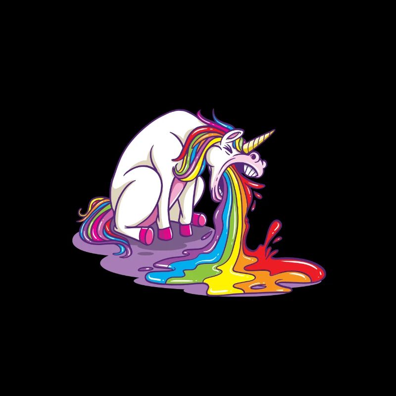 lustiges Einhorn kotzt Regenbogen