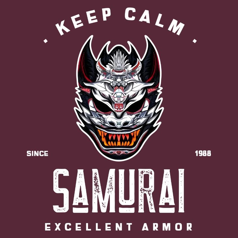 keep calm samurai since 1988 excellent armor