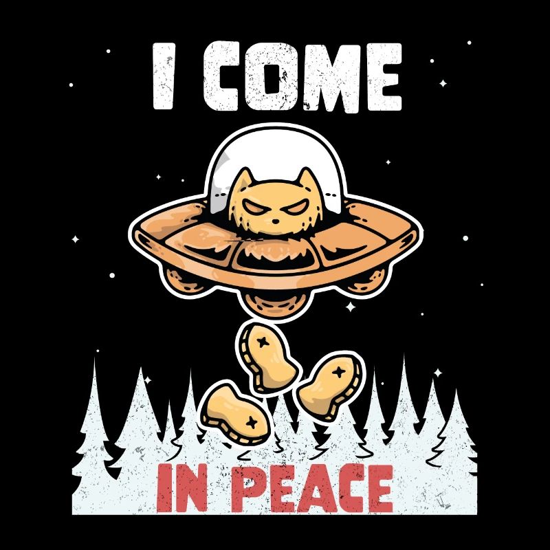 Alien Galaxy Science Cat Lover I Come In Peace