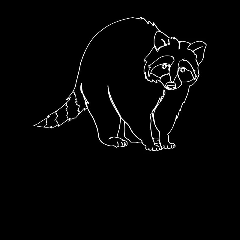 Waschbär Oneline Kunst - Lustiger Waschbär