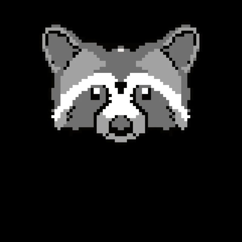 Visage de raton laveur pixélisé - Drôle de raton laveur