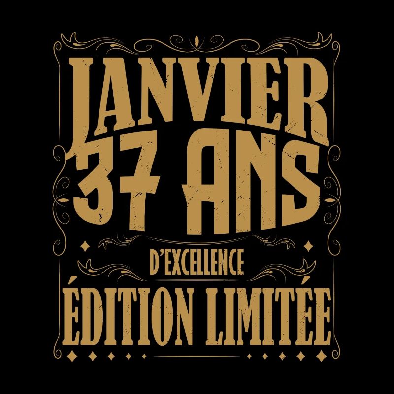 Janvier 37 ans. Cadeau 37 ans janvier anniversaire