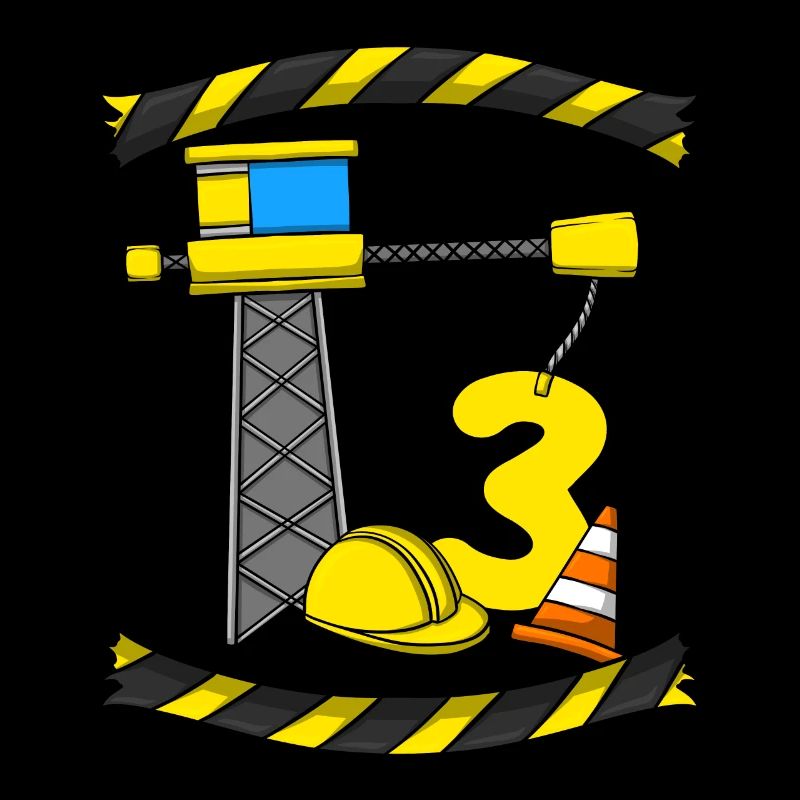 Construction Birthday Crane Worker 3rd Birthday