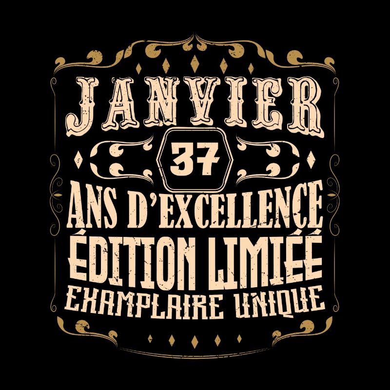 Vintage Janvier 37 ans. anniversaire janvier.