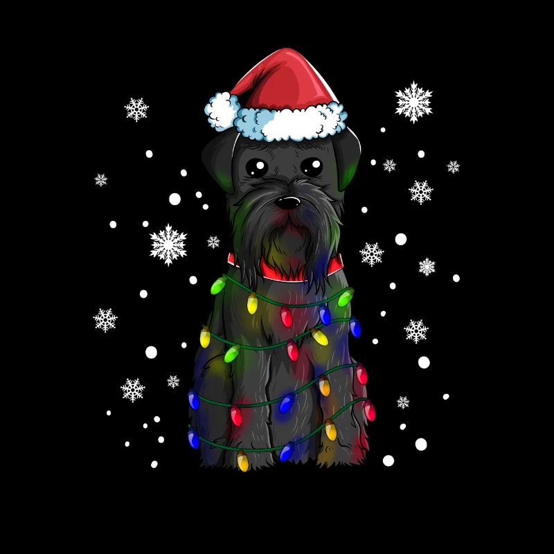 Schnauzer schnauzer géant avec chapeau de Noël