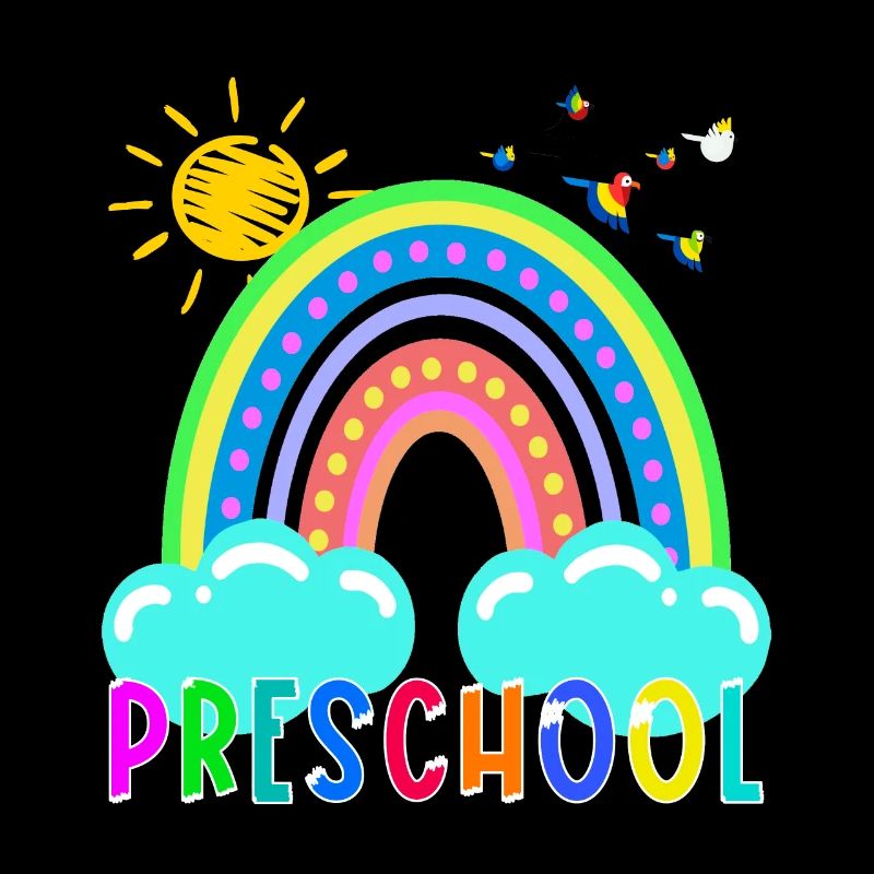 Vorschule Lustiger bunter Regenbogen Zurück zur Schule