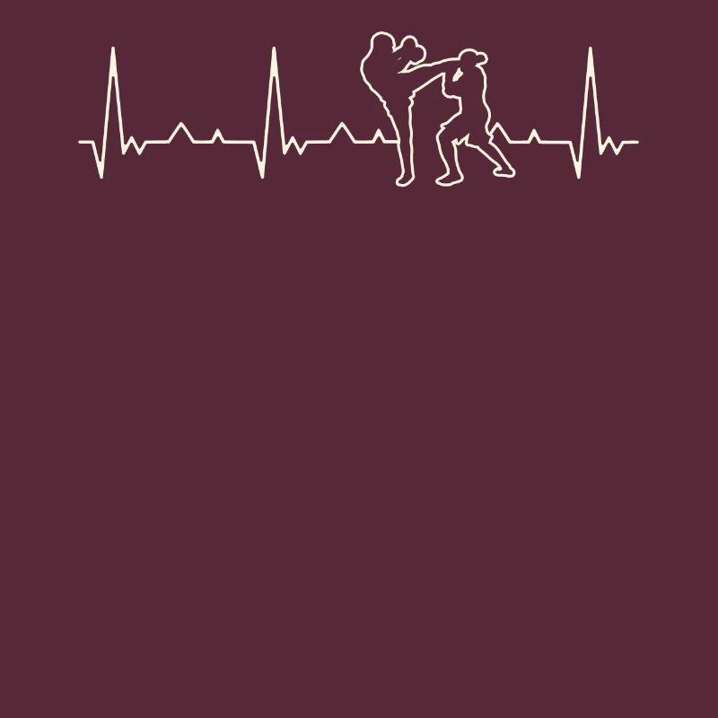 Patada de la cabeza de boxeo. Corazón. Amor. Ekg.