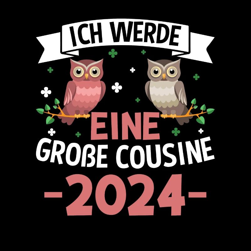 Kinder Ich werde Große Cousine 2024 T-Shirt Eule