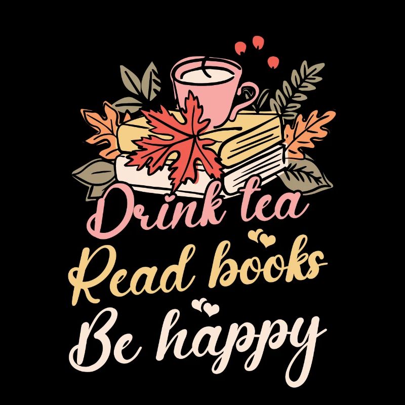 Tee Trinken Bücher Lesen Glücklich Sein