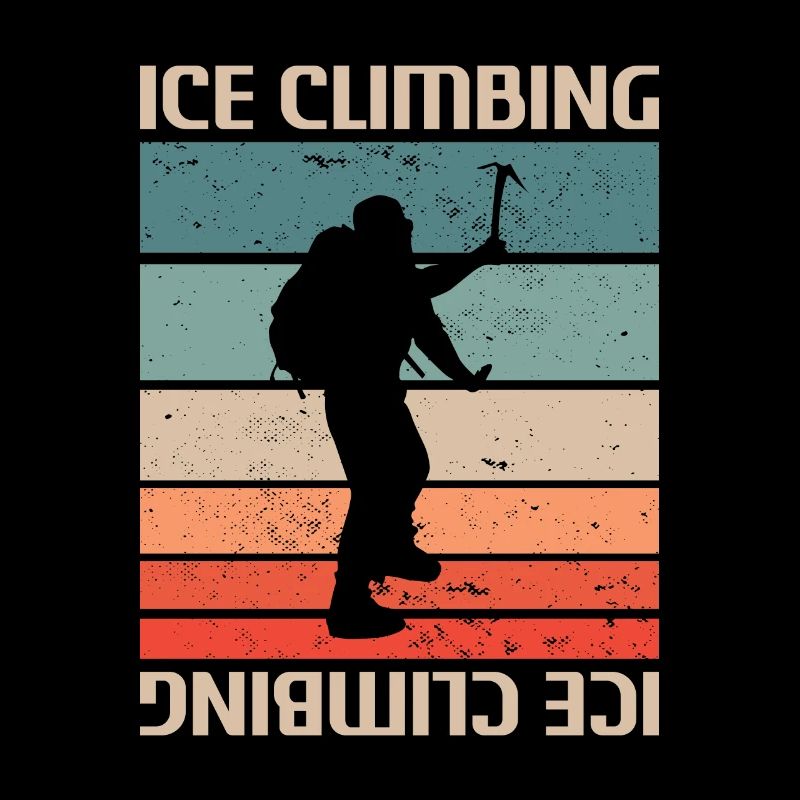 Retro Vintage Classic Ice Climbing Climber