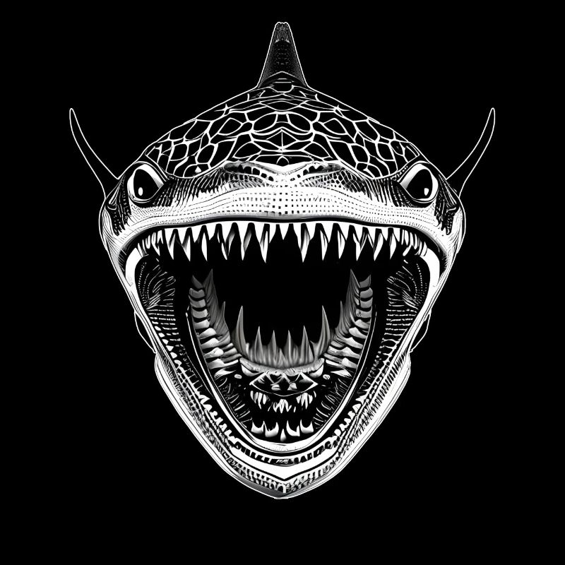 Great shark with open mouth