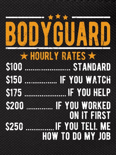 Bodyguard hourly wage