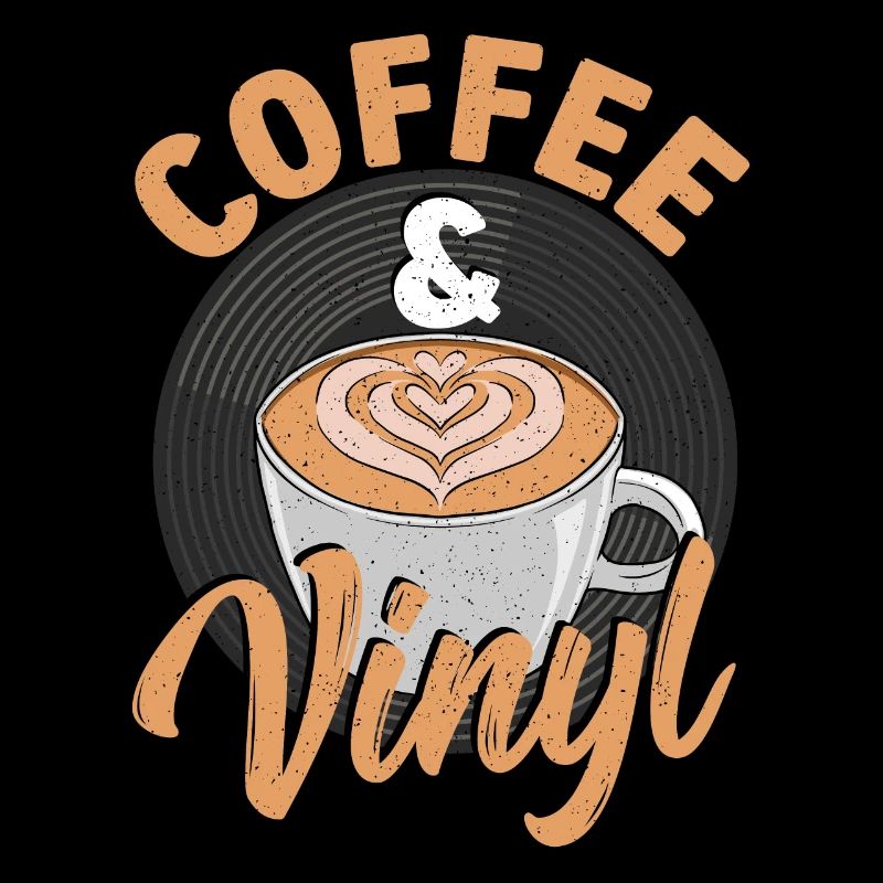 Collecte de disques vinyles et de café