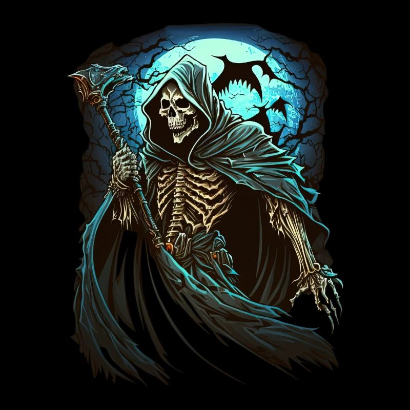 Okkulter Sensenmann Skelett - Untoter Tod Goth