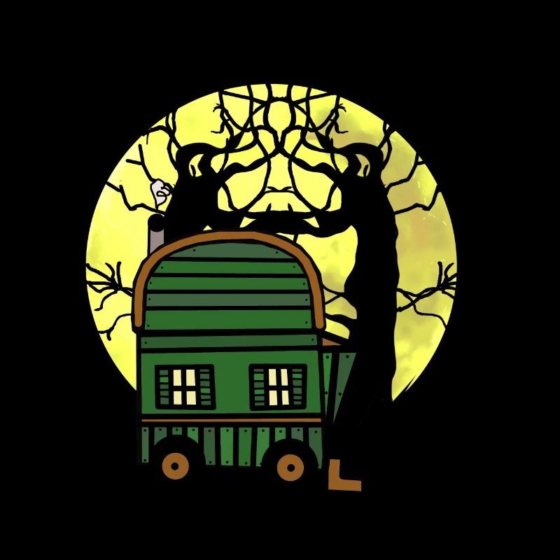 Construction trailer full moon nature nature lover tree