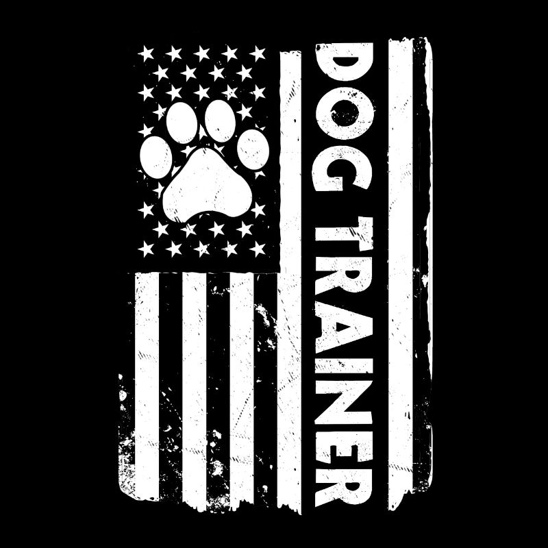 Dresseur de chiens avec drapeau des États-Unis