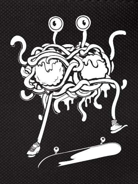 Skateboarding Flying Spaghetti Monster