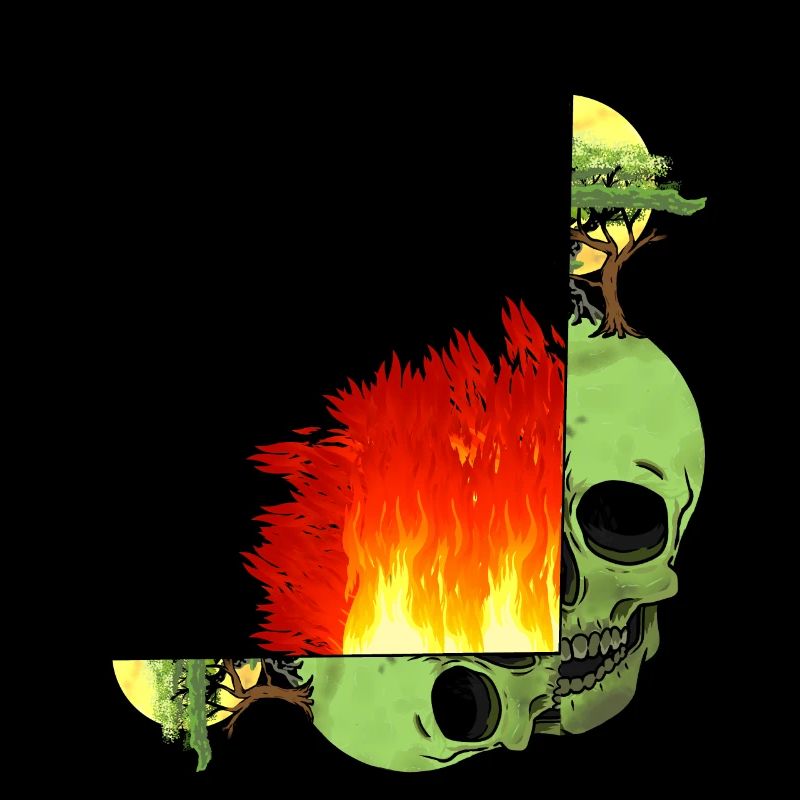 Skull Climate Change Fire Flame Inferno Earth
