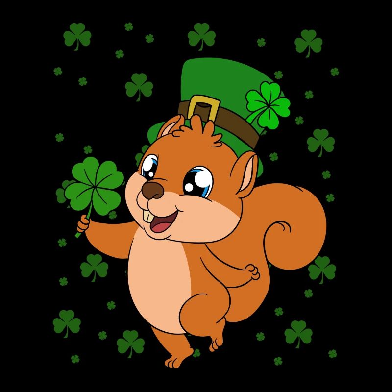 Squirrel Clover St. Patrick's Day