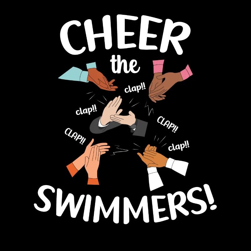 Die Schwimmer Anfeuern Hände Klatschen Pool Sport