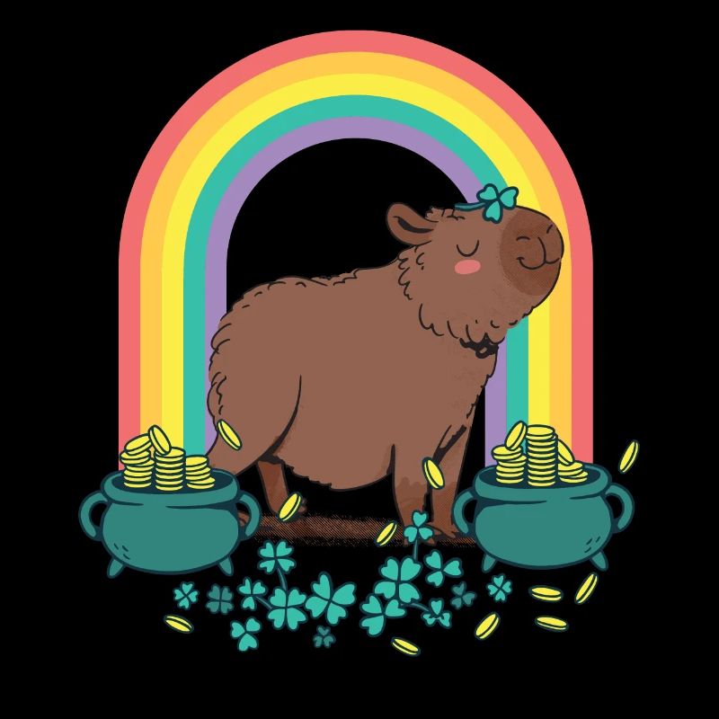 Capybara St Patrick Day Arc-en-ciel
